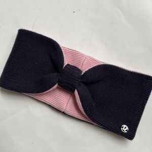 Lululemon Divinity Ear Warmer Merino Wool Reversible Black Grape Powdered Rose